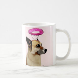 Hund mit rosa Halo Kaffeetasse