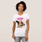 Hund mit rosa Halo T-Shirt (Vorne ganz)