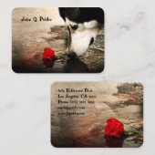 Hund mit Rote Rose Visitenkarte (Vorne/Hinten)