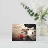 Hund mit Rote Rose Visitenkarte (Stehend Vorderseite)