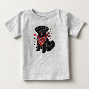 Hund mit rotem Bandana mit sternförmigen Mustern Baby T-shirt