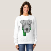 Hund mit Scarf Sweatshirt (Vorne ganz)