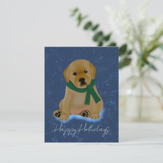 Hund mit Schal Karte (Stehend Vorderseite)