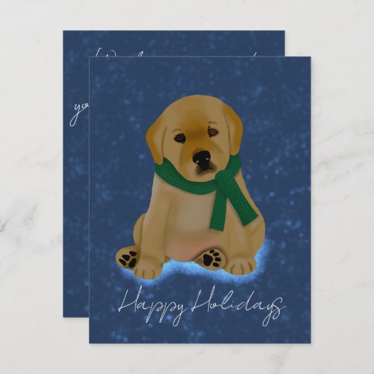 Hund mit Schal Karte (Vorne/Hinten)