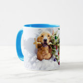Hund mit Schnee Tasse (Vorderseite Links)
