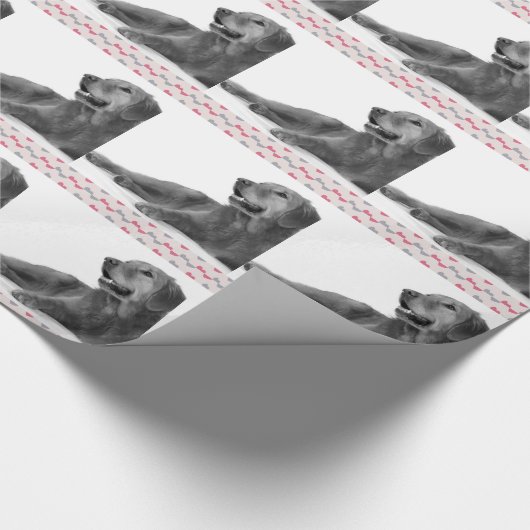 Hund mit schönen Herzen Geschenkpapier (Ecke)