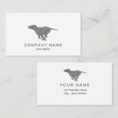 Hund mit schwarzem Skript laufen Visitenkarte (Vorne/Hinten)