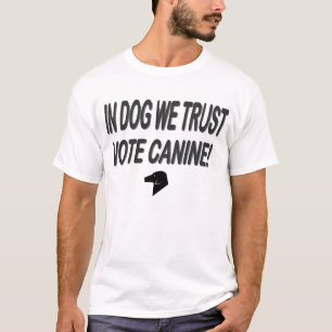 Hund mit schwarzem Text abstimmen T-Shirt