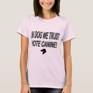 Hund mit schwarzem Text abstimmen T-Shirt
