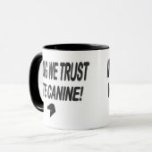 Hund mit schwarzem Text abstimmen Tasse (Vorderseite Links)