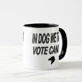 Hund mit schwarzem Text abstimmen Tasse (VorderseiteRechts)