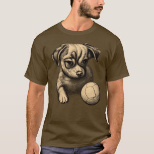 Hund mit seinem Ball Süße Tier Lover Design T-Shirt