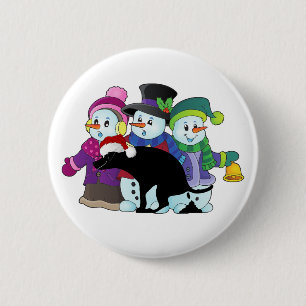 Hund mit Snowmen kackend Button