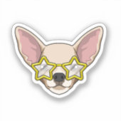 Hund mit Sonnenbrille Aufkleber (Vorderseite)