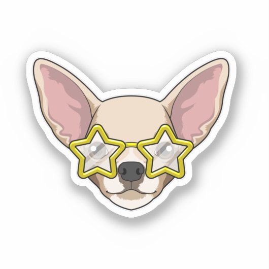 Hund mit Sonnenbrille Aufkleber (Vorderseite)