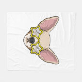 Hund mit Sonnenbrille Fleecedecke (Vorderseite (Horizontal))