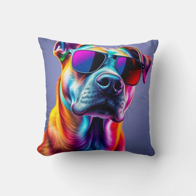 Hund mit Sonnenbrille Kissen (Vorderseite)
