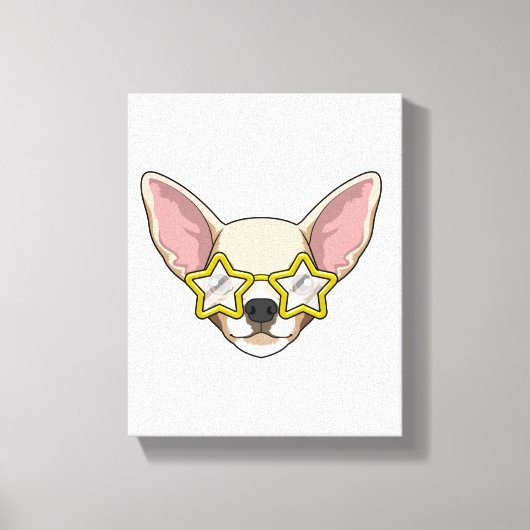 Hund mit Sonnenbrille Leinwanddruck (Vorderseite)