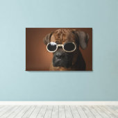 Hund mit Sonnenbrille Leinwanddruck (Insitu (Holzboden))
