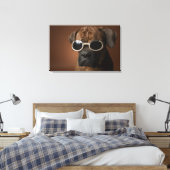 Hund mit Sonnenbrille Leinwanddruck (Insitu (Schlafzimmer))