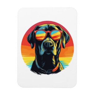 Hund mit Sonnenbrille Magnet