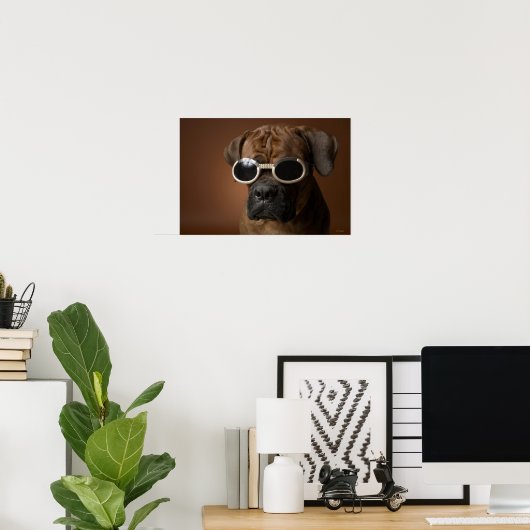 Hund mit Sonnenbrille Poster (Heimbüro)