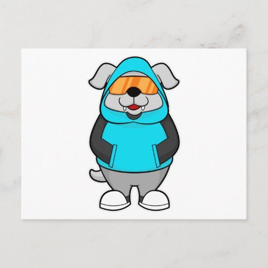 Hund mit Sonnenbrille Postkarte (Vorderseite)