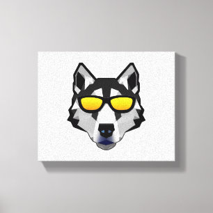 Hund mit Sonnenbrille - Sibirischer Husky Leinwanddruck