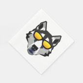 Hund mit Sonnenbrille - Sibirischer Husky Serviette (Ecke)