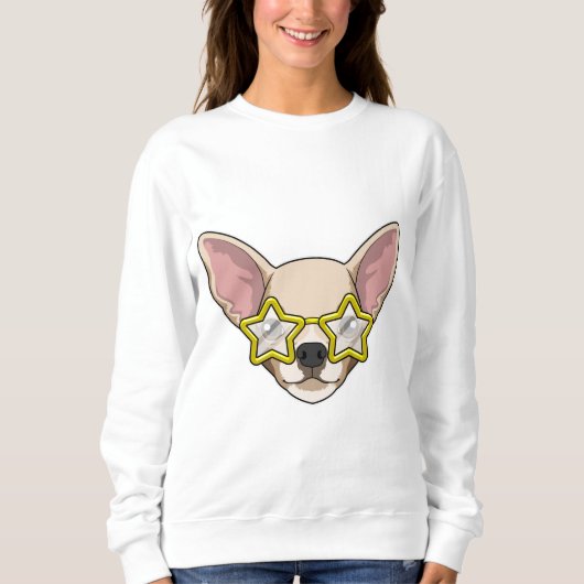 Hund mit Sonnenbrille Sweatshirt (Vorderseite)