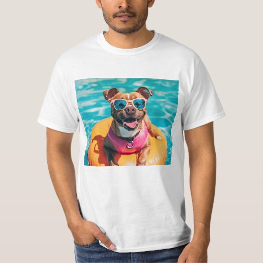 Hund mit Sonnenbrille T-Shirt (Vorderseite)