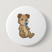 Hund mit Süßigkeiten Lollipop Button (Vorderseite)