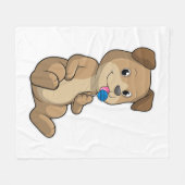 Hund mit Süßigkeiten Lollipop Fleecedecke (Vorderseite (Horizontal))