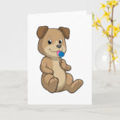 Hund mit Süßigkeiten Lollipop Karte (Gelbe Blume)