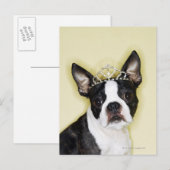 Hund mit Tiara Postkarte (Vorne/Hinten)