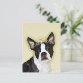 Hund mit Tiara Postkarte (Stehend Vorderseite)