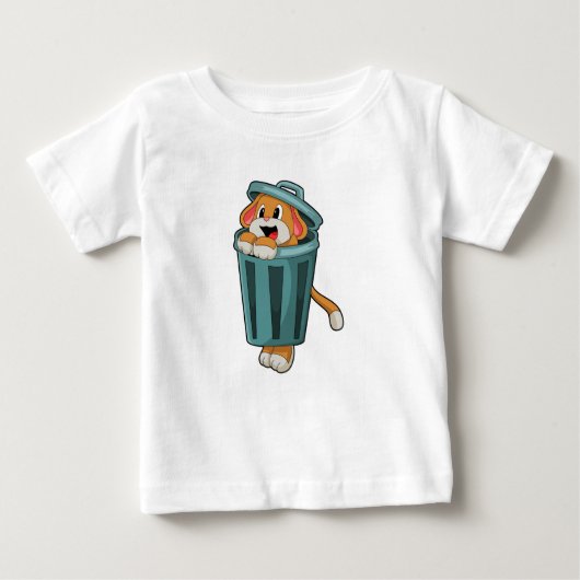 Hund mit Trashcan Baby T-shirt (Vorderseite)