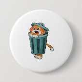 Hund mit Trashcan Button (Vorderseite)