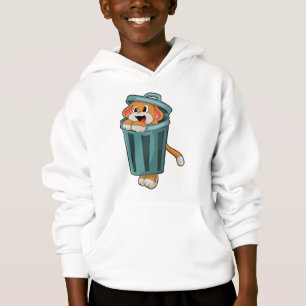 Hund mit Trashcan Hoodie