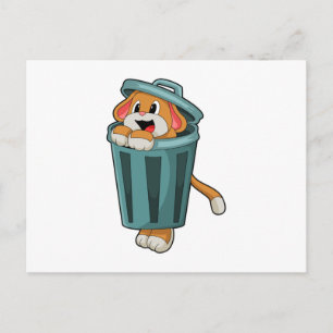 Hund mit Trashcan Postkarte