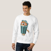 Hund mit Trashcan Sweatshirt (Vorne ganz)