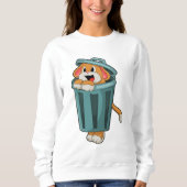 Hund mit Trashcan Sweatshirt (Vorderseite)