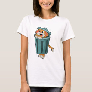 Hund mit Trashcan T-Shirt