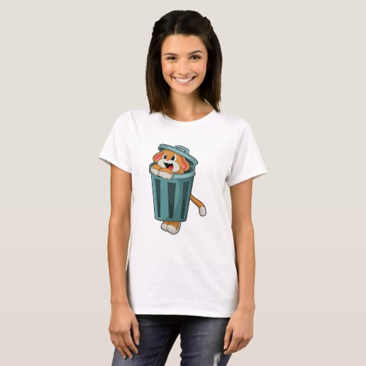 Hund mit Trashcan T-Shirt (Vorne ganz)