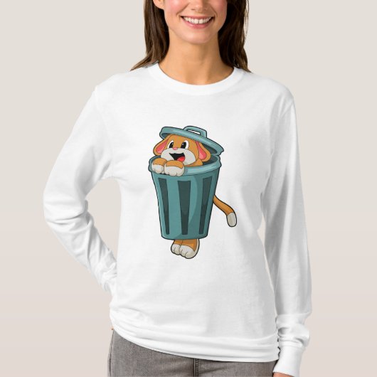 Hund mit Trashcan T-Shirt (Vorderseite)