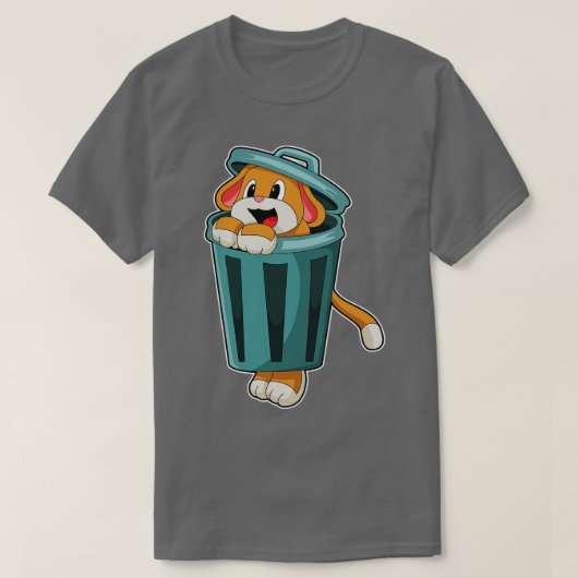 Hund mit Trashcan T-Shirt (Design vorne)