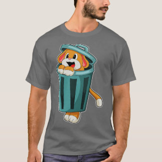 Hund mit Trashcan T-Shirt