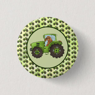 Hund mit Trecker Button