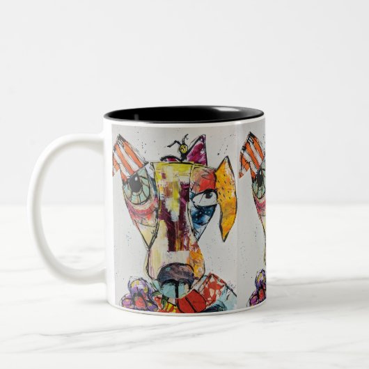 Hund mit vielen Farben 11oz Tasse (Links)