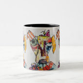 Hund mit vielen Farben 11oz Tasse (Mittel)